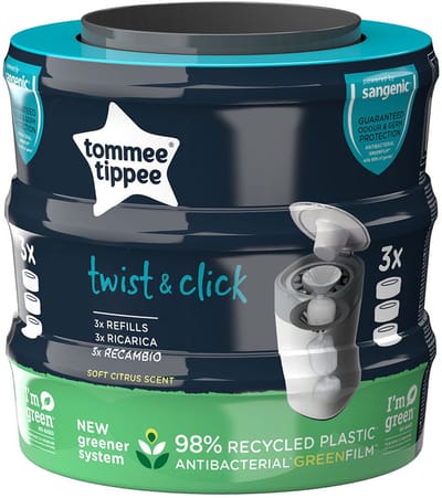 Tommee Tippee twist and click Luieremmernavulling - 3 stuks - compatibel met Sangenic Tec