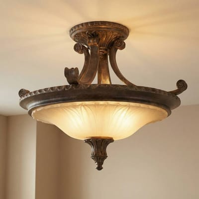 Bohemian Plafondlamp - Steady Lighting - Metaal - Bohemian - E27 - L: 47.6cm - Voor Binnen - Woonkamer - Eetkamer - Brons