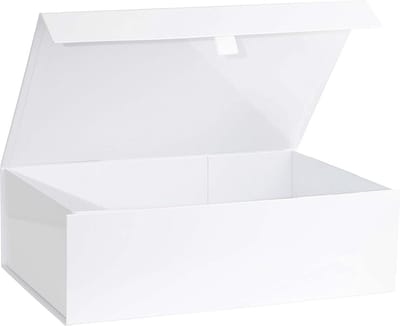 Witte harde geschenkdoos met magnetische sluiting - 10.5x7x3 inch - Rechthoekig - Glanzende afwerking - 1 doos