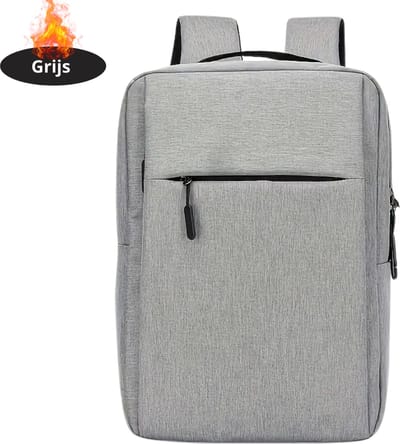 Nivard Laptoptas Krasbestendig - Laptop Sleeve - Rugtas - Schoudertas - Laptoshoes - Kantoortas - Dames & Heren - Grijs Zonder USB
