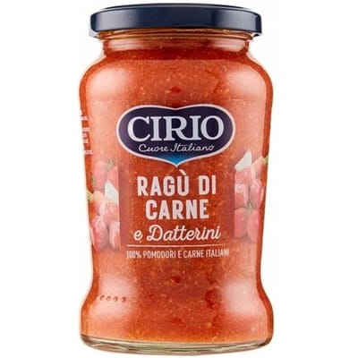 Cirio tomatensaus met rundvlees Ragu Carne Datterini Italiaans 350g