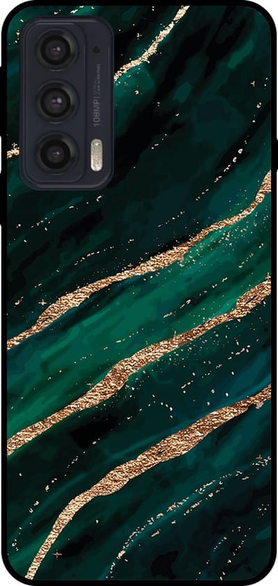 Smartphonica Telefoonhoesje Geschikt voor Motorola Edge 20 met marmer opdruk - TPU backcover case marble design - Groen Goud geschikt voor Motorola Edge 20