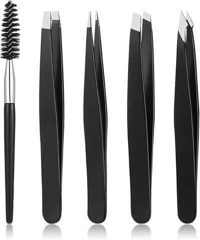 Professionele Pincet voor Wenkbrauwen, Set van 5 Stuks, Wenkbrauwverzorging, Ongewenst Haar Verwijderen en Make-up Accessoires