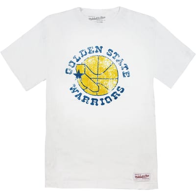 Mitchell & Ness Golden State Warriors Distressed Logo Heren T-shirt