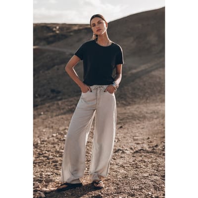 Mikuta The Striped Tied Waist Pants White Size: W34 | Wide-Leg & Flared Pants Outlet | Dames | Wit