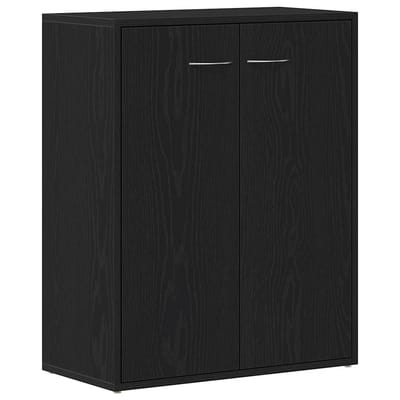 vidaXL - Dressoir - Zwart - Eiken - 60x30x75 - cm - Engineered - Wood