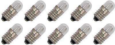 Signaallamp E10 130V 2.6W - 20 mAh - 10 stuks - T9 Gloeilamp Ø9mm - 23mm - 2500K - Dimbaar