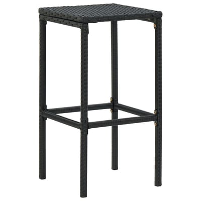vidaXL - Barkrukken - met - kussens - 3 - st - poly - rattan - zwart