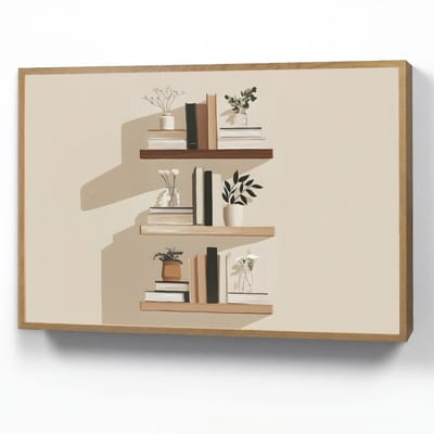 Wandlamp 90x60 cm - Oplaadbaar - Plankjes - Boeken - Vaasjes - Planten - Wandlampen binnen woonkamer - Slaapkamer lamp - Decoratieve nachtlamp - Vloerlamp draadloos