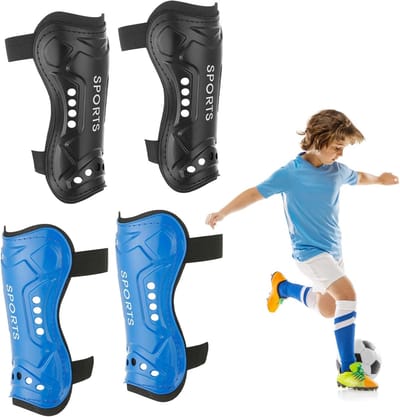 Tiener Voetbal Scheenbeschermers - Ademend en Geperforeerd, 2 Paar Bescherming voor Kinderen en Jeugd