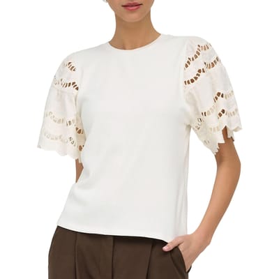 JDY Hilde SS Broderi Anglaise Shirt Dames - Maat S