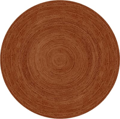 Rond jute vloerkleed Roest/terracotta 200cm Mrcarpet
