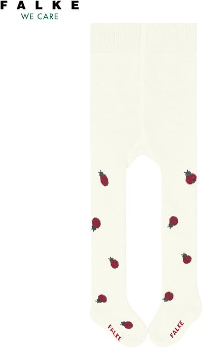FALKE Cute Ladybug dun gedessineerd katoen panty baby wit - maat 80-92