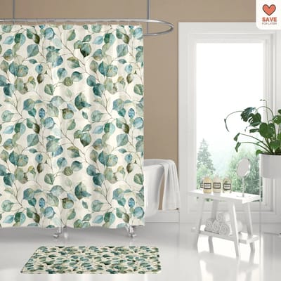 Floraweg douchegordijn, badgordijn, badkamergordijn, volledig bedrukt, bloemen, digitale print - schimmelwerend - inclusief 12 ringen - met 12 douchegordijnhaken - waterdicht - wasbaar - polyester - 180 x 200 cm