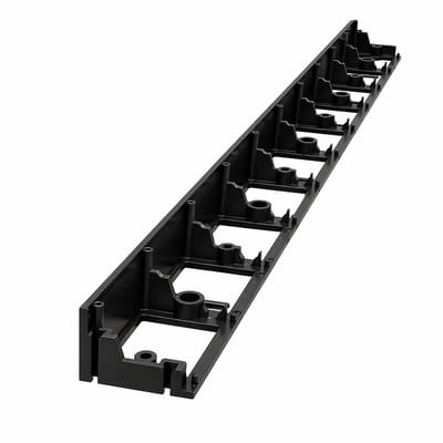 Borderrand kunststof 1000 x 60 mm - zwart - set van 10 stuks incl. 30 grondpennen - tuinrand/tuinborder
