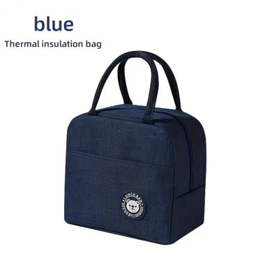 Kleine Lunchtas - Blauw - 20cm x 23cm x 13 cm - Volwassenen en kinderen - Compact & Handig - Thermische zak - Koeltas - lunchbox - Picknick -School - Lunch - Werk