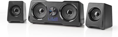 Nedis Gaming Speakers – 2.2-kanaals – 48W – LED – USB – 3,5 mm – Zwart