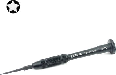 Let op type!! JIAFA JF-619-0.8 Pentalobe 0.8 x 25mm Screwdriver for iPhone Charging Port Screws(Black)
