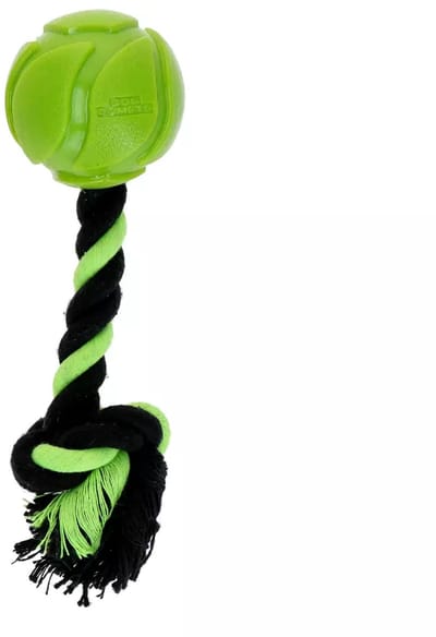 Dog Comets Flostouw Hondenspeelgoed - Trektouw met Bal - Speelbal Hond - 27 cm - AstroTug - Groen