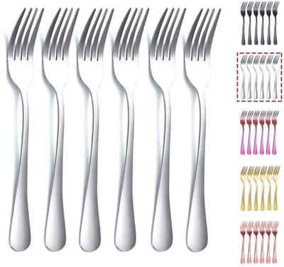 Dailygoods- Tafelvorken Set van 6 - Roestvrij Staal - 20,75 cm - Duurzaam - Schokbestendig - Glanzende Afwerking - Comfortabel Handvat - Dinerforks