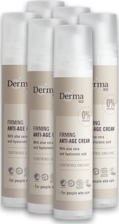 Derma Eco Anti-Age Crème - Hypoallergeen - Hyaluronzuur en Vitamine E - Parfumvrij - 6 x 50 ml