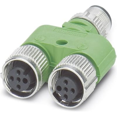 Phoenix Contact 1523968 Sensor/actuator verdeler en adapter M12 Aantal polen (sensoren): 4 Adapter, Y-vorm 5 stuk(s) Piece