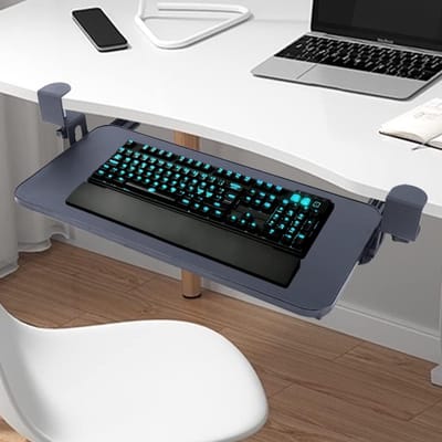 Ondertafel Lade - Toetsenbordhouder Bureau - Ergonomisch Werken - Gereedschapsloze Montage - 52 x 25 cm - Zwart