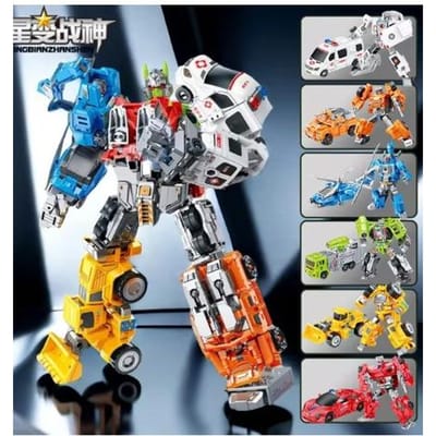 7 in 1 Transform Bruticus Gecombineerde Robot Speelgoed Legering Robot Vervormings Squadron Tank Vliegtuig Slagschip Team Model Actiefiguren