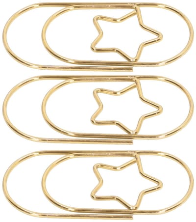Dailygoods- Paperclips 40 Stuks - Gouden Paperclips - Roestbestendig - Ster Vorm - Leuke Paperclips - Kantooraccessoires
