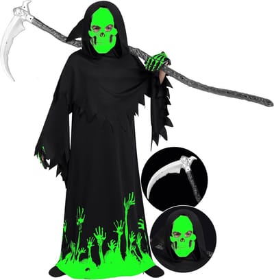 Spooktacular Creations Glow in the Dark Magere Hein Kostuum voor Jongens - maat M