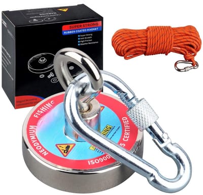 Magneetvissen - Vismagneet hobby - Zoekmagneet - Neodymium magneet - Met touw - Metaalvissen - Outdoor activiteit - Schatten zoeken - Voor kinderen en volwassenen - Hobbyset - Magneet met hoge trekkracht