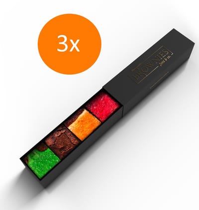 Brownies - Premium Mixbox 3 x 4 bites - Echte Chocolade en Hazelnootolie - Handgemaakt