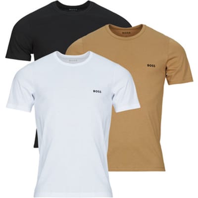 HUGO BOSS Classic T-shirts regular fit (3-pack) - heren T-shirts O-hals - midden beige - zwart en wit