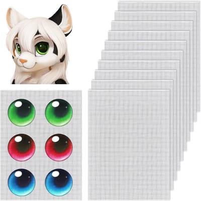 Plastic Ooggaas 0.5mm - 10 Stuks Waterdichte PVC Mesh Voor Maskers, Cosplay, Fursuits en Creatief Handwerk