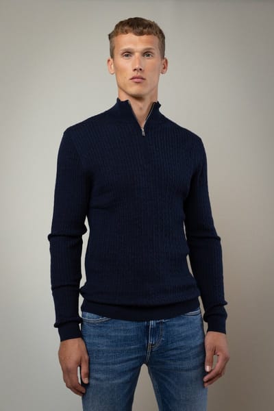 MATINIQUE Mamason Sz Cabel Truien & Vesten Heren - Sweater - Hoodie - Vest- Donkerblauw - Maat L