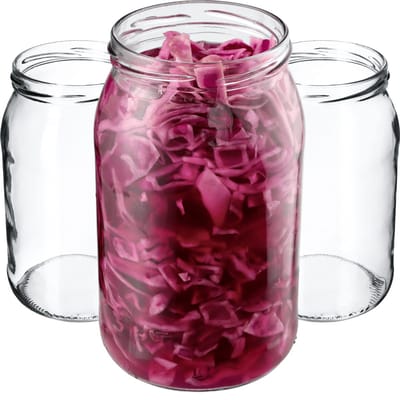 KADAX Weckpotten, 900 ml, inmaakpot om in te doen, inmaakpotten voor schroefdeksel, inmaakpot, bruikbaar als jampot, voorraadpot, conservenglas (8 stuks, zonder deksel)