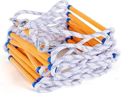 Veiligheidsladder - Reddingsladder - Noodsituatie Ontsnapping - Draagbaar Met Haken - 5 Meter - Geel