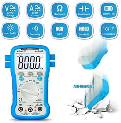 Digitale Multimeter Tester voor DC/AC met Auto Achterlicht - Volt, Huidige, Weerstand, Capaciteit, Diode/HFE-tests