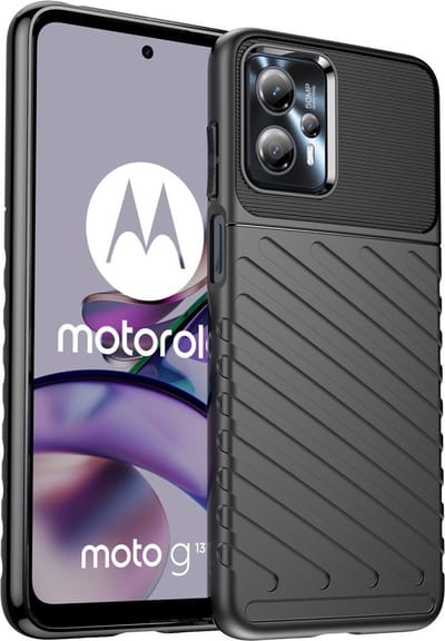 Coverup Hoesje - Geschikt voor Motorola Moto G13 / G23 Hoesje - Coverup Rugged Shield TPU Back Cover - Zwart
