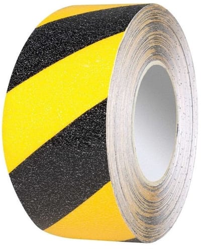 Proline vloermarkering tape vinyl - overrijdbaar - 25 meter x 75 mm - geel/zwart