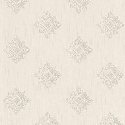 Barok behang Profhome 962002-GU textiel behang gestructureerd in barok stijl mat beige grijs 5,33 m2