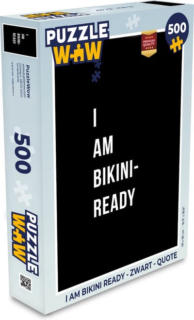 Puzzel I am bikini ready - Zwart - Quote - Legpuzzel - Puzzel 500 stukjes