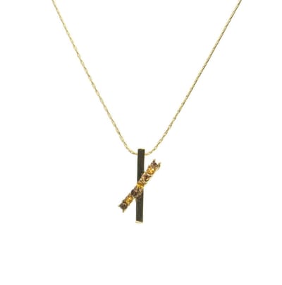Behave - Ketting klassiek design met steentjes - Modeaccessoire met geometrische hanger - Lengte 41 cm