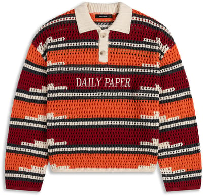 Gebreid poloshirt Daily Paper kente stripe