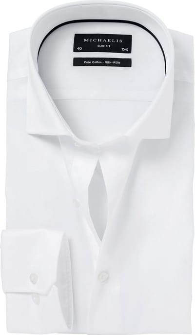 Michaelis slim fit overhemd - twill - wit