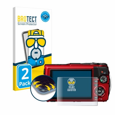 BROTECT - Screenprotector voor Olympus OM System Tough TG-7 - Folie Beschermfolie matte volledig dekking 2 Stuks