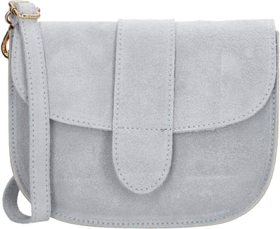 Charm London Anna Schoudertas - Crossbody - Suede - Leer - Leren Dames Tas - Lichtblauw