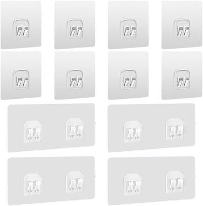 Solidchoice - Set van 12 Transparante Zelfklevende Haakjes
