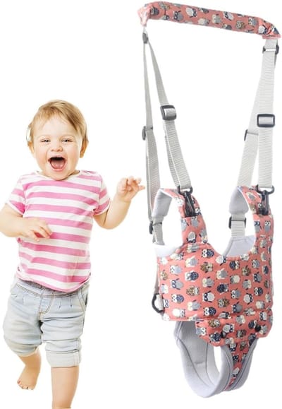 Peuter Harnas - Loopgordel Baby - Leren Lopen - Dubbel Gebruik Design - 6-24 Maanden - Roze
