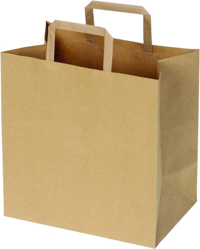 Milieuvriendelijke papieren draagtassen - biologisch afbreekbaar - 50 stuks - bruin - 26x17x26 cm